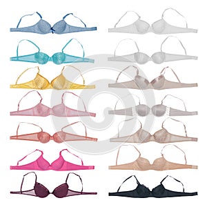 Set female bra isolated