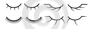 Set of female eyelashes