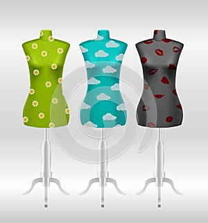 Set of female tailors dummy mannequins