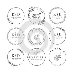 Set of Feminine Logo Templates