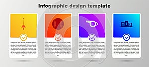 Set Fencing, Tennis ball, Whistle and Award over sports winner podium. Business infographic template. Vector