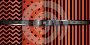 Set of festive black and orange Halloween patterns