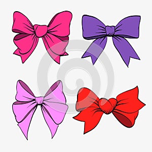 Set of festive bows