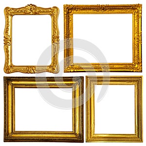 Set of few gold frame