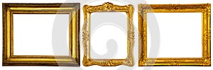 Set of few gold frames photo