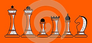 Set of figures for chess