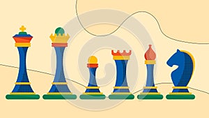 Set of figures for chess