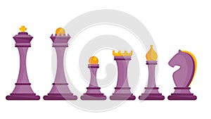 Set of figures for chess. Board logic game.