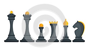 Set of figures for chess. Strategy board game.