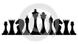 Set of figures for chess. Strategy board game.