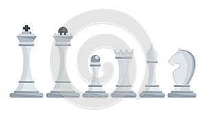 Set of figures for chess. Strategy board game.