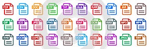 Set file document formats: PDF, CSV, DOC, JPG, RTF, TXT, XLS, RAR, ZIP, AVI, MOV, GIF, JPG, PNG, PSD, RAF, MP3, MP4, XVID, MPEG photo