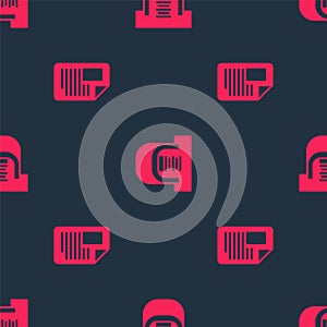 Set File document and Hangar with servers on seamless pattern. Vector