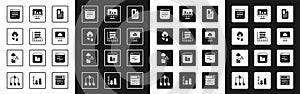 Set File document, Server, Data, Web Hosting, Cloud hacking, Browser window, technology data transfer, Monitor with