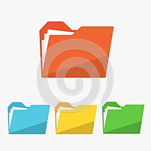 Set of file folders for documents. Difrent icons.