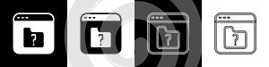 Set File missing icon isolated on black and white background. Vector