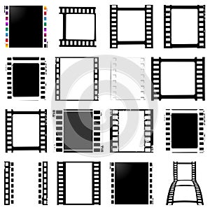 Film, movie, photo, filmstrip set of film frame, illustration