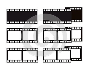 Set of film strips vector illustration