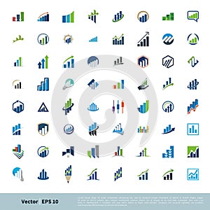 Set Finance, Insurance, Advisory Stock Exchange Vector Logo Template Illustration Design. Vector EPS 10