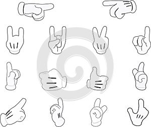 Set of finger Signs on white background. Vector illustration photo