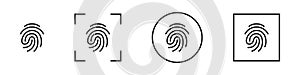 Set of fingerprints. The concept of identification, authorization or privacy. Vector illustration