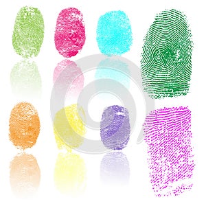 Set of fingerprints, vector illustration
