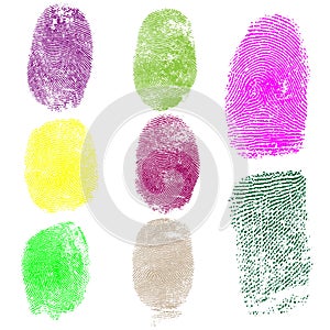 Set of fingerprints, vector illustration