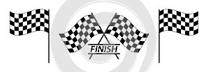 Set of finish flag. Finish flag for car racing flat vector icon for apps and websites. Vector