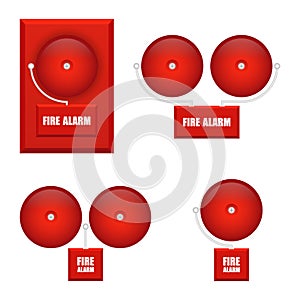 Set of fire alarms vector illustration isolated