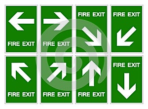 Set Of Fire Exit Symbol Sign ,Vector Illustration, Isolate On White Background Label .EPS10