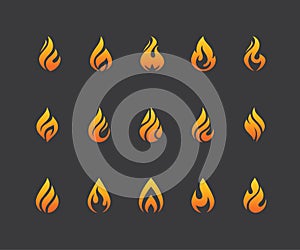 Un impostato composto da fiamma icone un designazione dell'organizzazione o istituzione su uno sfondo nero 
