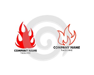 Set of Fire Flame Logo Design Vector Template