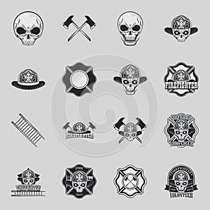 set of firefighter emblems