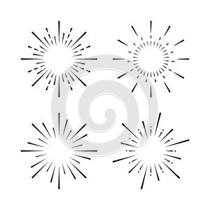 Set of firework explosion vectors