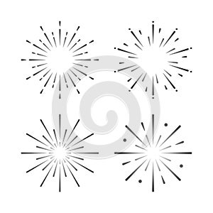 Set of firework explosion vectors