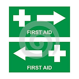 Set of first aid sign, health cross medical symbol, medicine emergency illustration icon, safety design