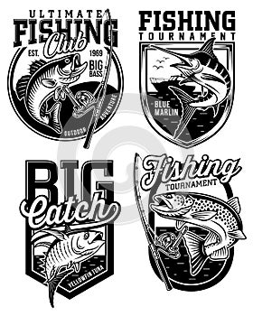 Set of Fishing Emblem Designs
