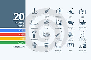 Set of fishing icons