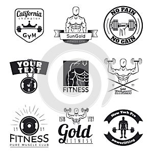 Set of fitness emblems