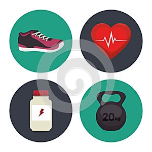 set fitness equipment icon