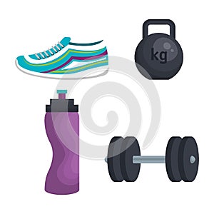 set fitness equipment icon