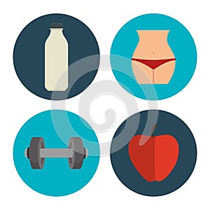 set fitness equipment icon