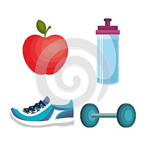 set fitness equipment icon