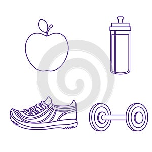 set fitness equipment icon