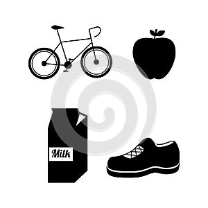 set fitness equipment icon