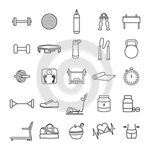 set of fitness icons. Vector illustration decorative design