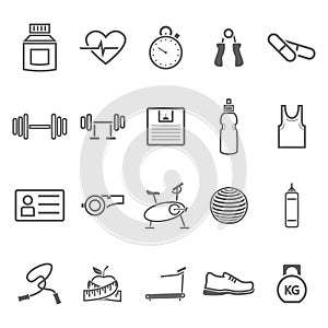 set of fitness icons. Vector illustration decorative design