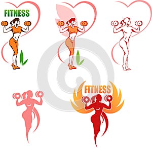 Set of fitness style logos.
