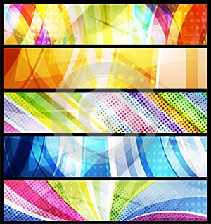 Set of five abstract banners / vector