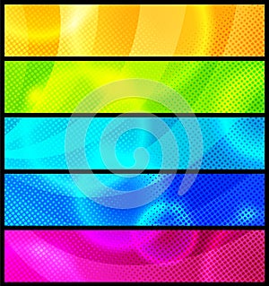 Set of five abstract banners / vector